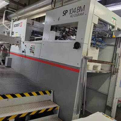 comprare BOBST AUTOPLATINE SP 104 BM H macchina automatica per il taglio a stampo e per la stampa di fogli con ologramma online manufacture
