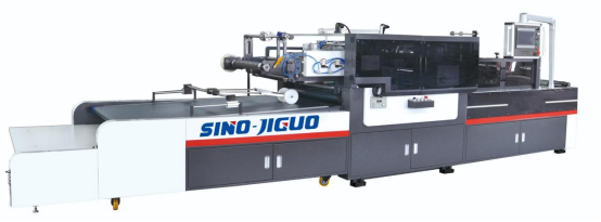 SINO JIGUO TC-1100Q Macchina automatica per l'applicazione di finestre con macchina per taglio angoli e cordonatura V Cutting Velocità massima di lavoro 15000 pezzi/ora, Velocità massima di lavoro in piano 30000 pezzi/ora
