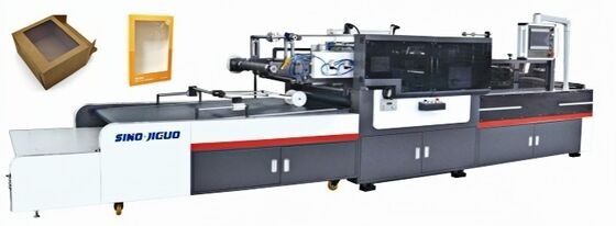 JIGUO High Speed Window Patching Machine Full Servo Window Patching Machine con funzione di taglio e crepe del coperchio per scatola di carta al pepe